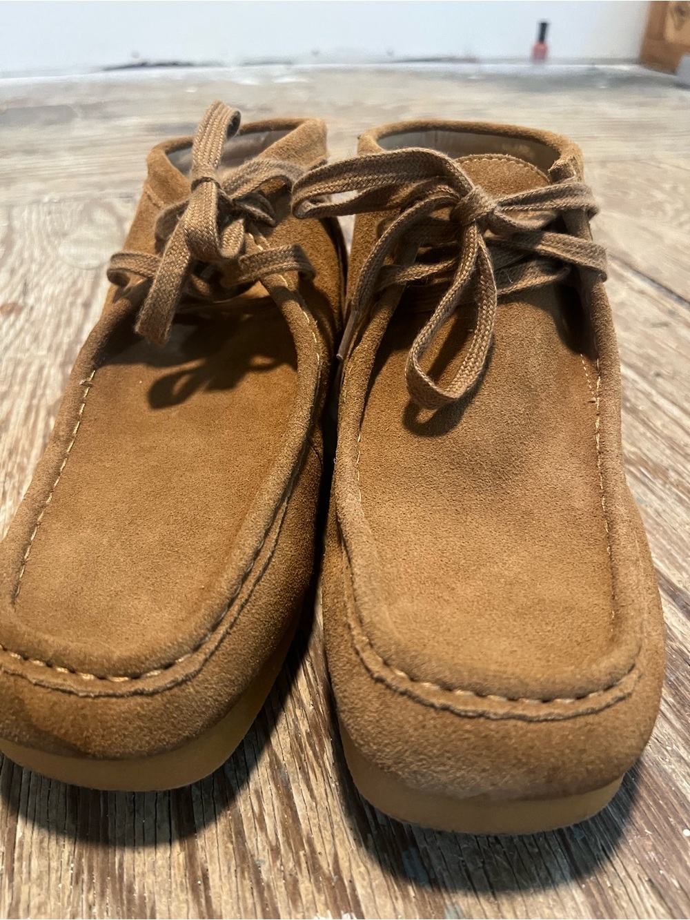 Women's Suede Ankle Booties in Chestnut Brown